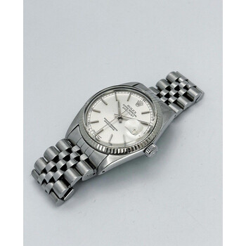 36mm • 1983 Rolex DateJust 16014 white Gold Bezel Silver Dial w/ Roman